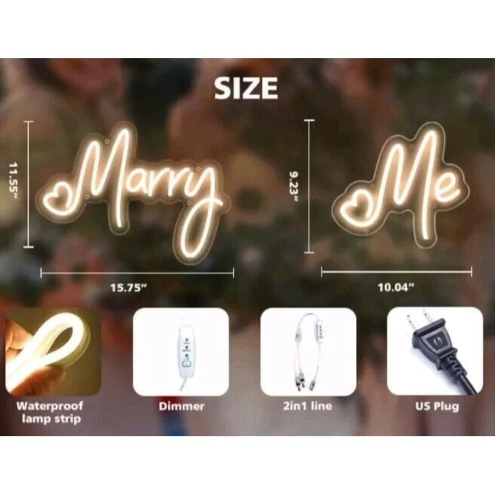 Marry Me Neon Sign Dimmable Marry Me Letters That Light Up...